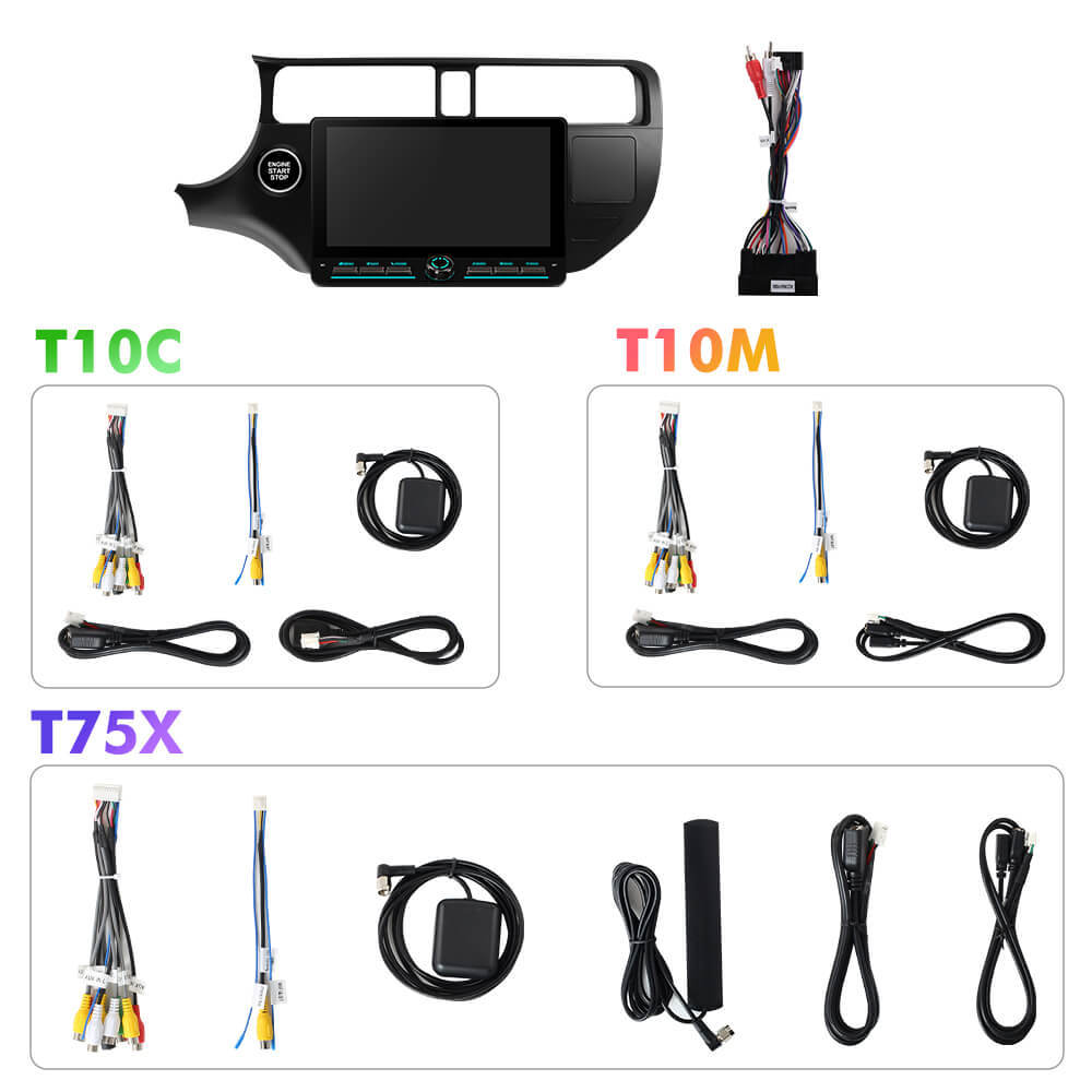 T75/T10C/T10M 10inch Android 14 Angle Key 2.0 Car Radio For Kia Rio 4 K3 2012-2017