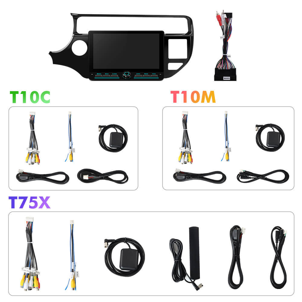 T75/T10C/T10M 10inch Android 14 Angle Key 2.0 Car Radio For Kia Rio 4 K3 2012-2017