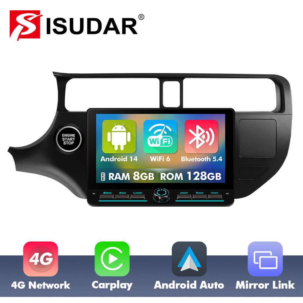 T75/T10C/T10M 10inch Android 14 Angle Key 2.0 Car Radio For Kia Rio 4 K3 2012-2017