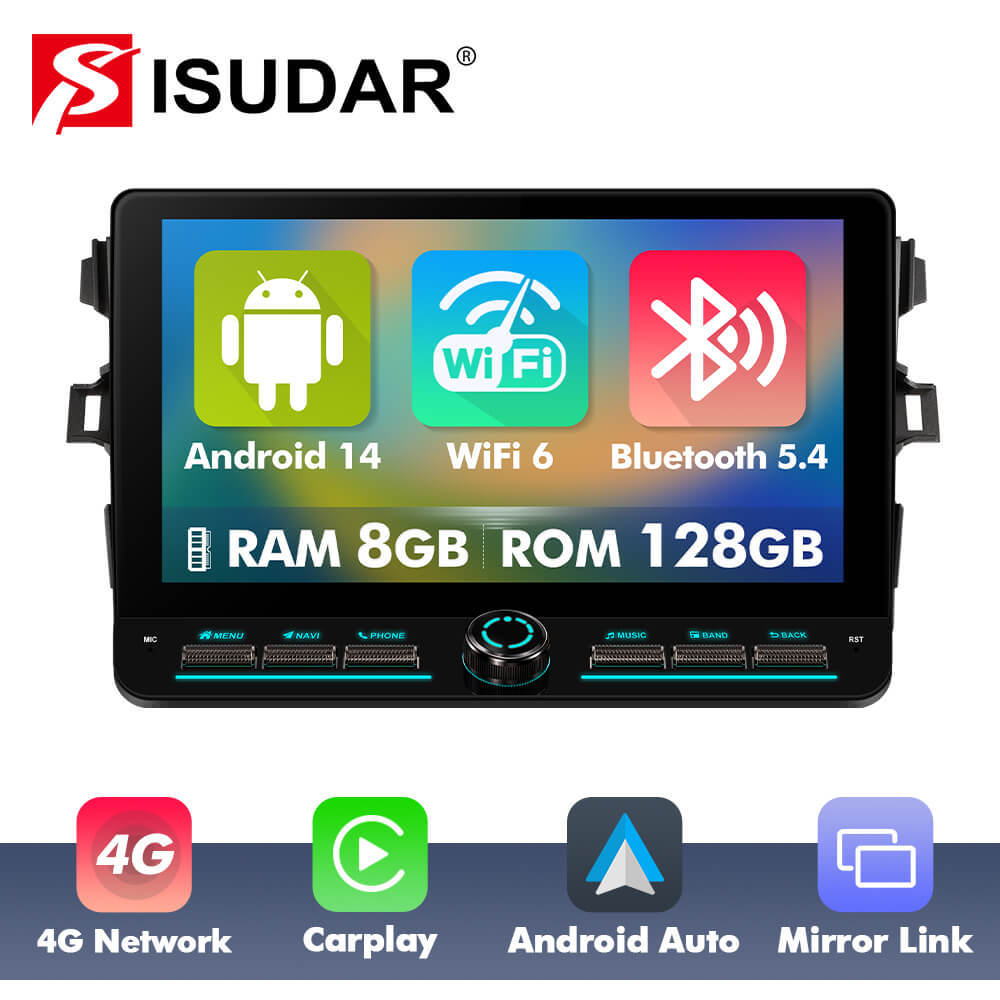 T75/T10C/T10M 10inch Android 14 Angle Key 2.0 Car Radio For Toyota Corolla E140 150 2006-2012