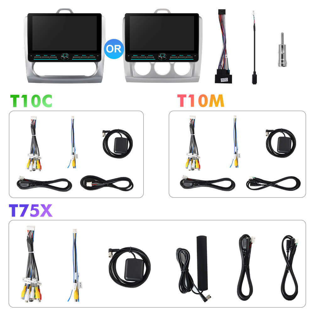 T10C/T10M/T75X For Ford Focus 2 Mk 2 2004-2011 Androd 14 10inch Button Touch Screen Car Radio
