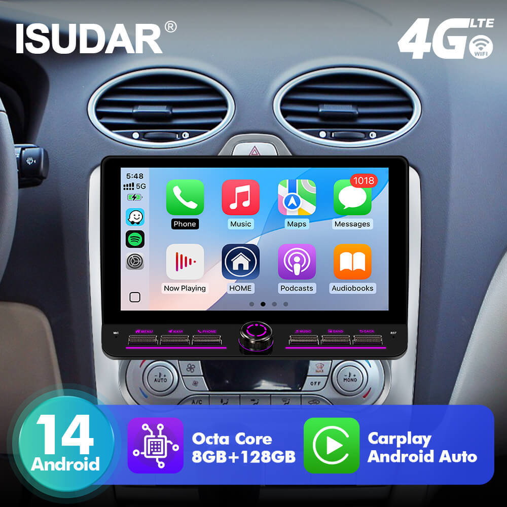 T10C/T10M/T75X For Ford Focus 2 Mk 2 2004-2011 Androd 14 10inch Button Touch Screen Car Radio