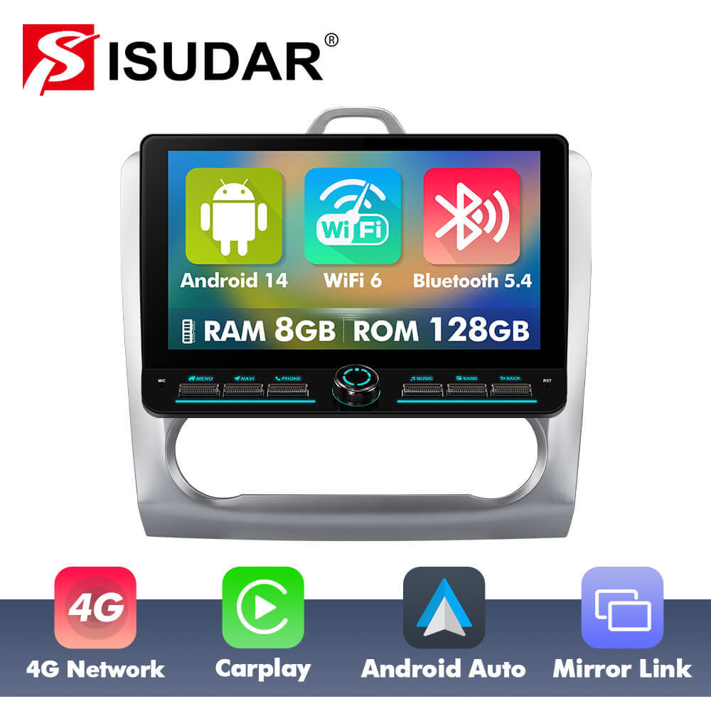 T10C/T10M/T75X For Ford Focus 2 Mk 2 2004-2011 Androd 14 10inch Button Touch Screen Car Radio