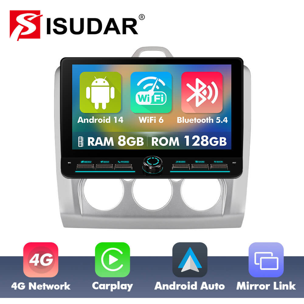 T10C/T10M/T75X For Ford Focus 2 Mk 2 2004-2011 Androd 14 10inch Button Touch Screen Car Radio