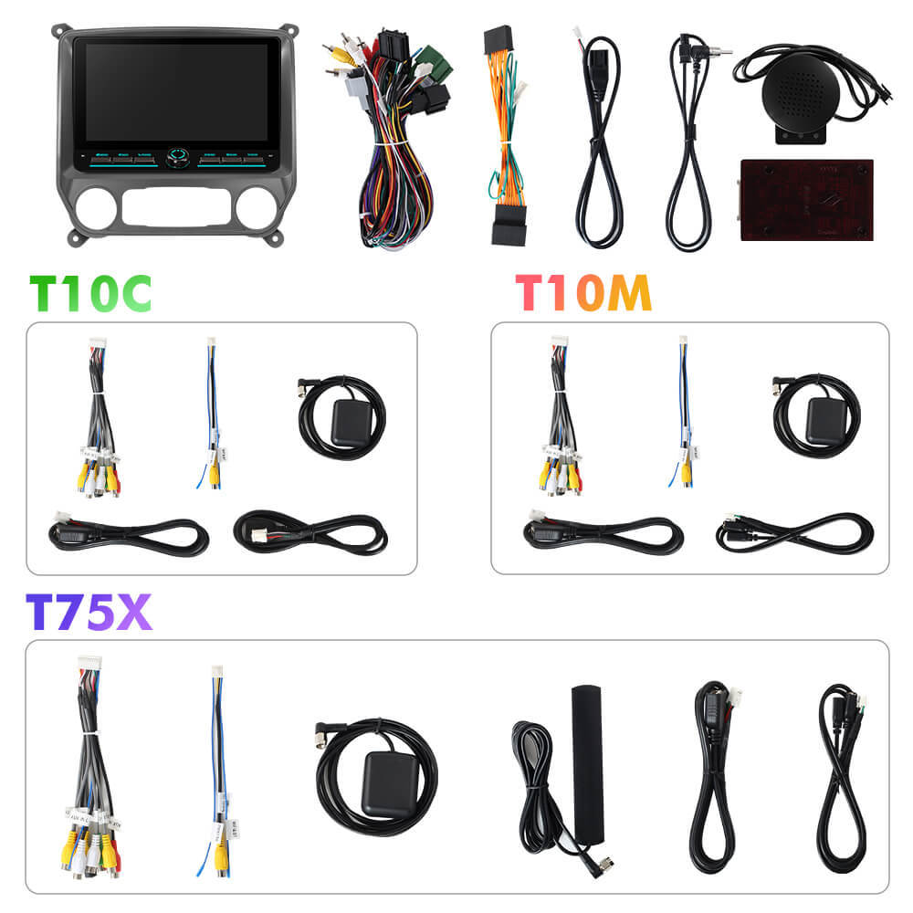 T75/T10C/T10M 10inch Android 14 Angle Key 2.0 Car Radio For Chevrolet Gmc Silverado Sierra 2014-2018
