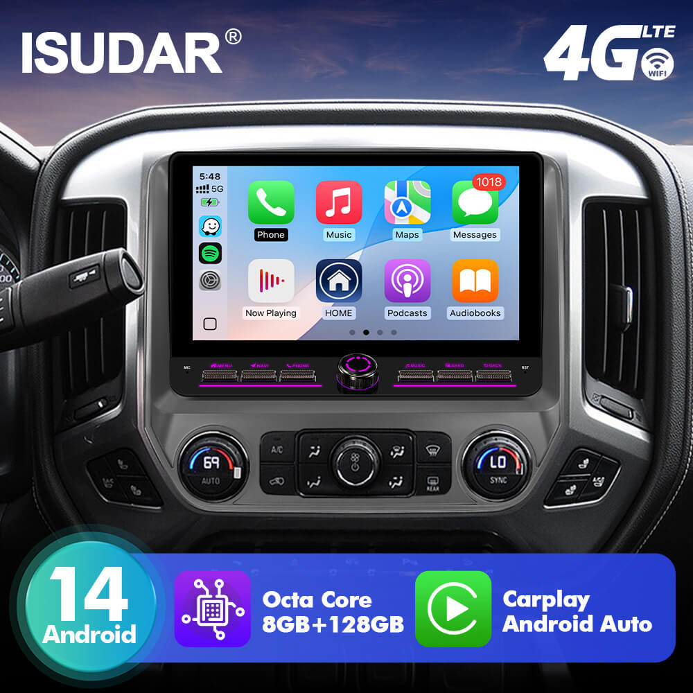 T75/T10C/T10M 10inch Android 14 Angle Key 2.0 Car Radio For Chevrolet Gmc Silverado Sierra 2014-2018