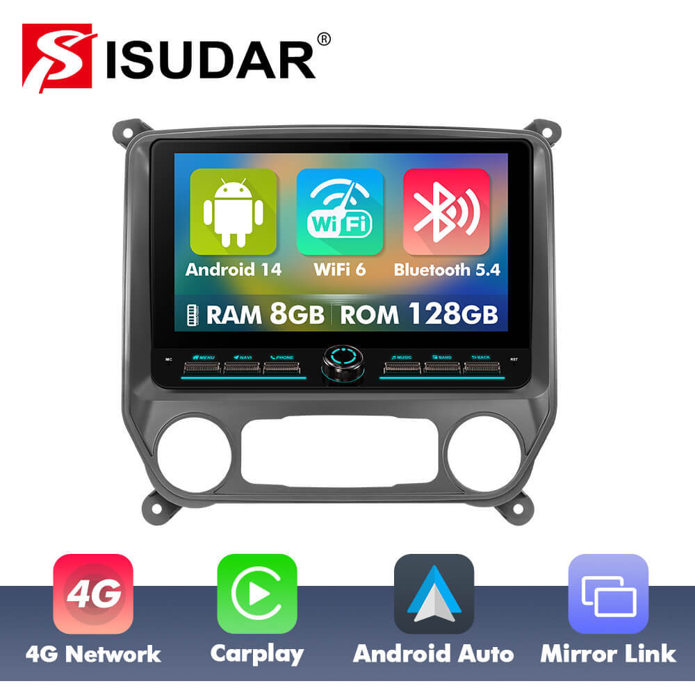 T75/T10C/T10M 10inch Android 14 Angle Key 2.0 Car Radio For Chevrolet Gmc Silverado Sierra 2014-2018