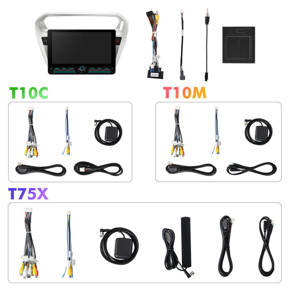 T75/T10C/T10M 10inch Android 14 Angle Key 2.0 Car Radio For Citroen/Elysee/Peugeot 301 2013-
