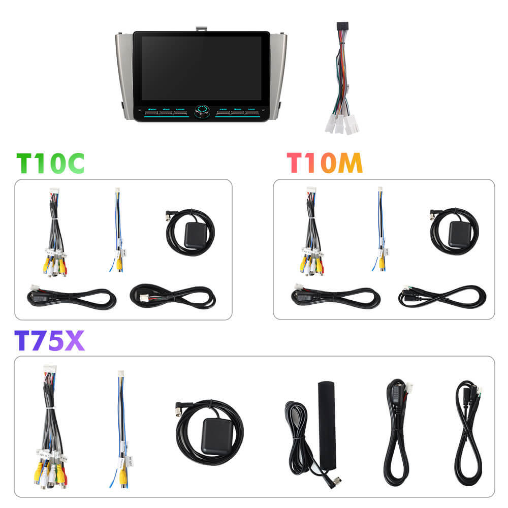 T75/T10C/T10M 10inch Android 14 Angle Key 2.0 Car Radio For Toyota Avensis 2009-2015