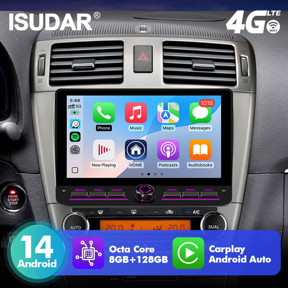 T75/T10C/T10M 10inch Android 14 Angle Key 2.0 Car Radio For Toyota Avensis 2009-2015
