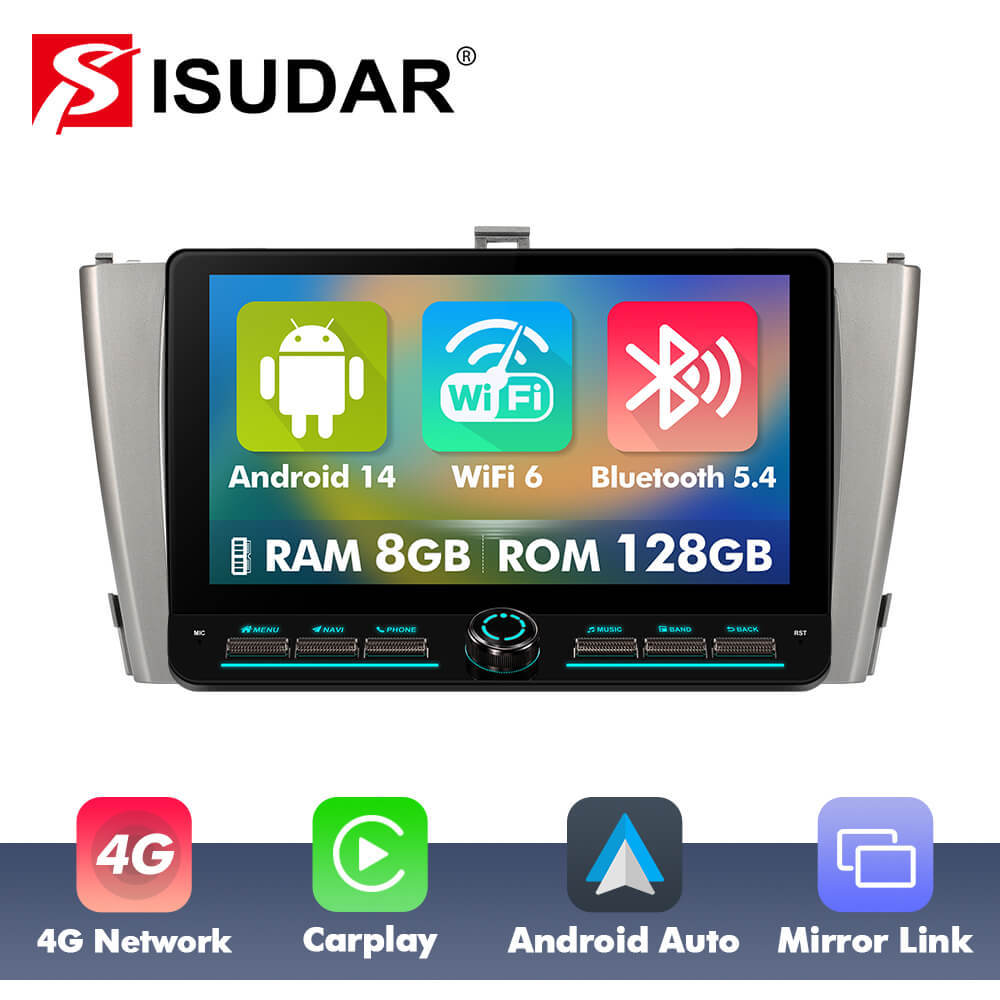 T75/T10C/T10M 10inch Android 14 Angle Key 2.0 Car Radio For Toyota Avensis 2009-2015