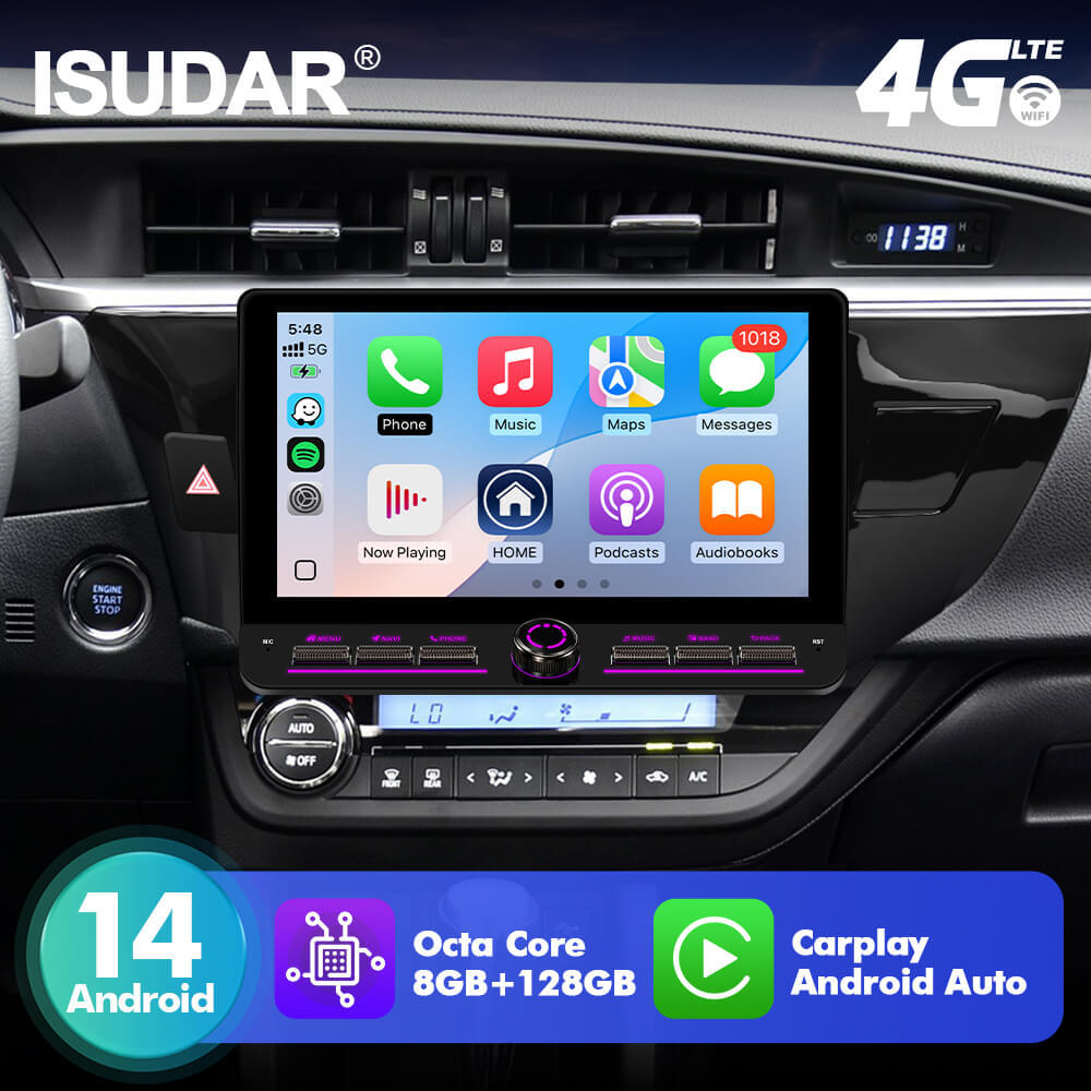 T75/T10C/T10M 10inch Android 14 Angle Key 2.0 Car Radio For Toyota Corolla 2014-2016