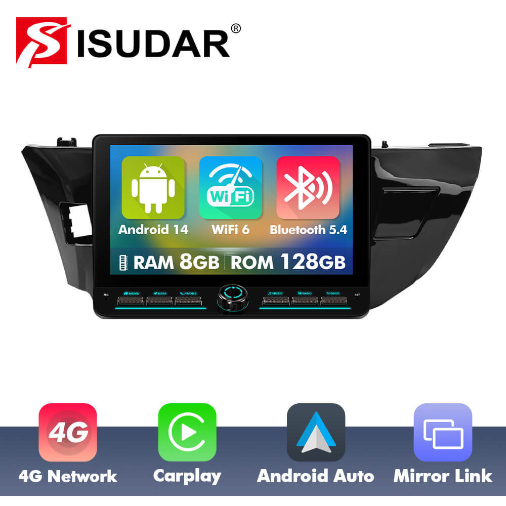 T75/T10C/T10M 10inch Android 14 Angle Key 2.0 Car Radio For Toyota Corolla 2014-2016