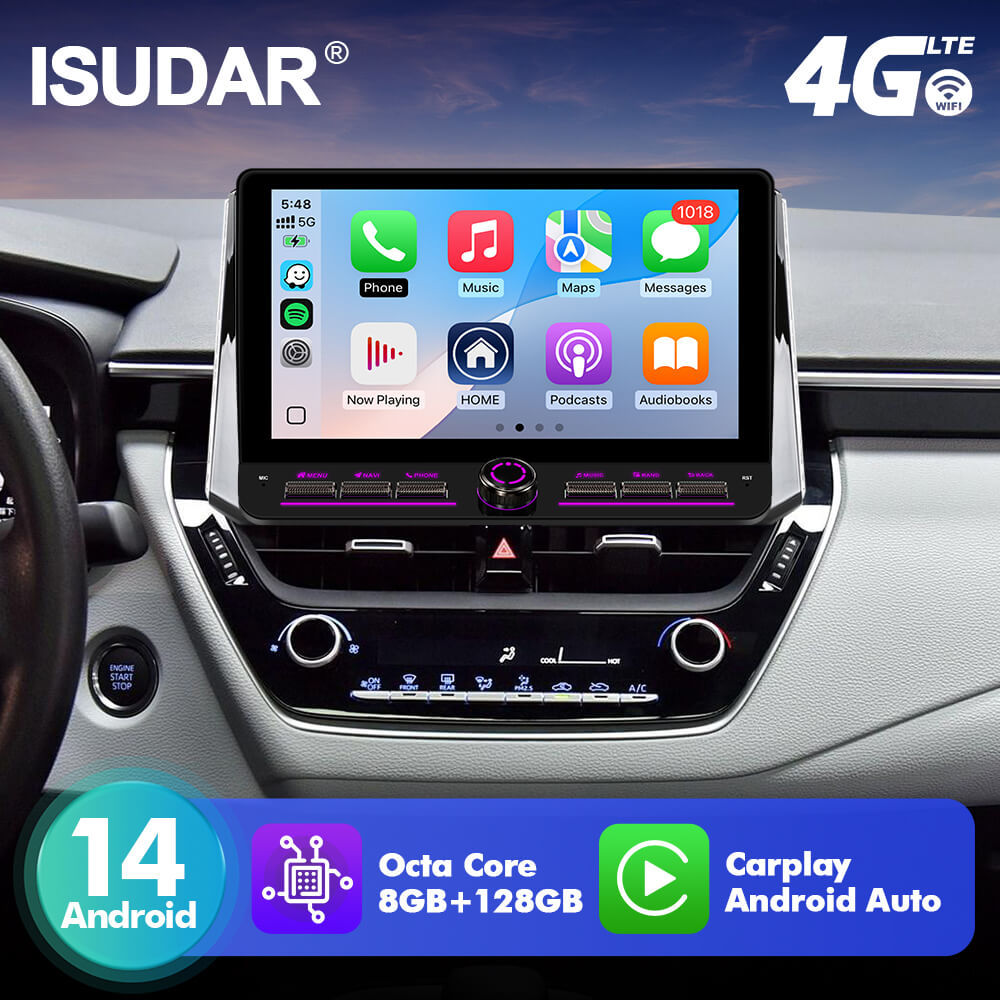 T75/T10C/T10M 10inch Android 14 Angle Key 2.0 Car Radio For Toyota Corolla 2018-2021