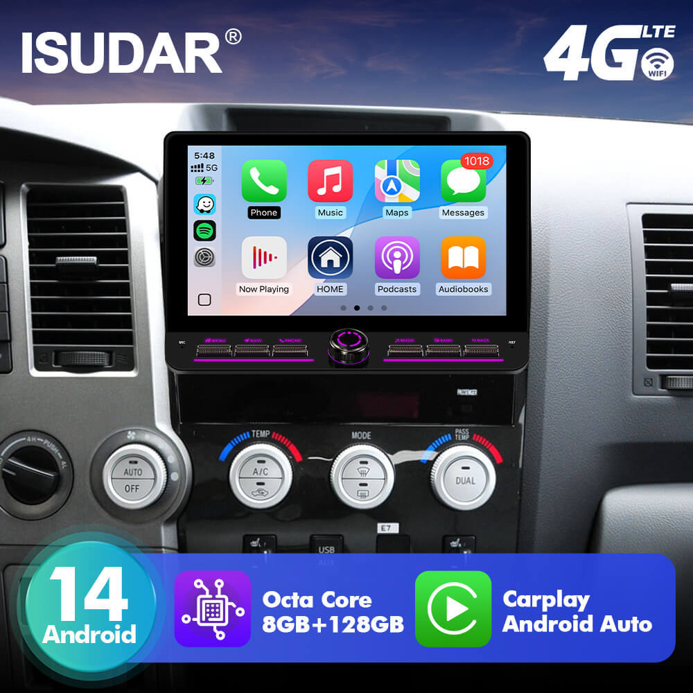 T75/T10C/T10M 10inch Android 14 Angle Key 2.0 Car Radio For Toyota Tundra 2007-2013 Sequoia 2007-2016