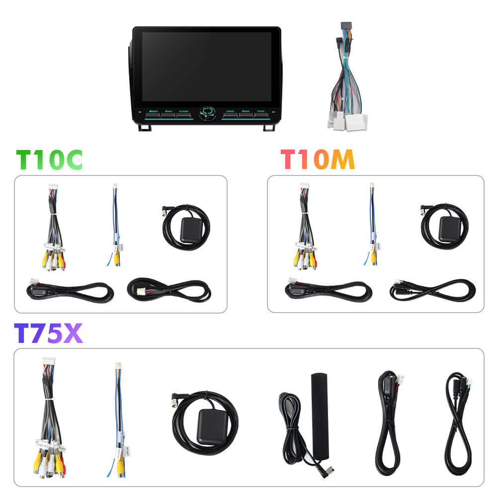 T75/T10C/T10M 10inch Android 14 Angle Key 2.0 Car Radio For Toyota Tundra 2007-2013 Sequoia 2007-2016