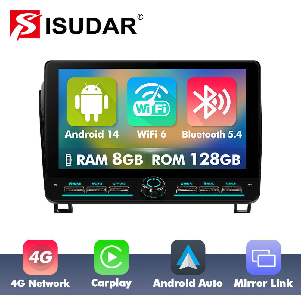T75/T10C/T10M 10inch Android 14 Angle Key 2.0 Car Radio For Toyota Tundra 2007-2013 Sequoia 2007-2016