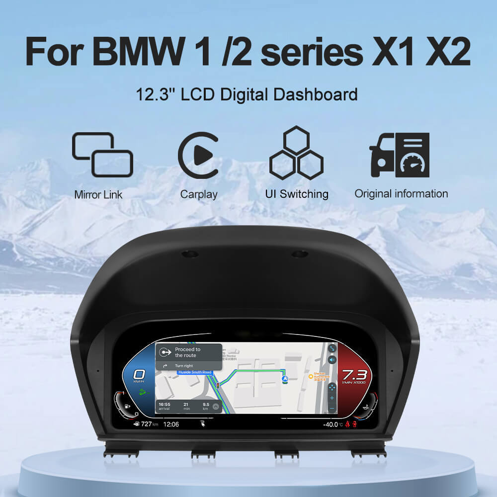 For BMW 1/2 Series X1 X2 F49/F48/F20/F52/F22 Digital Carplay HUD dashboard Instrumental Cluster Speedometer Screen