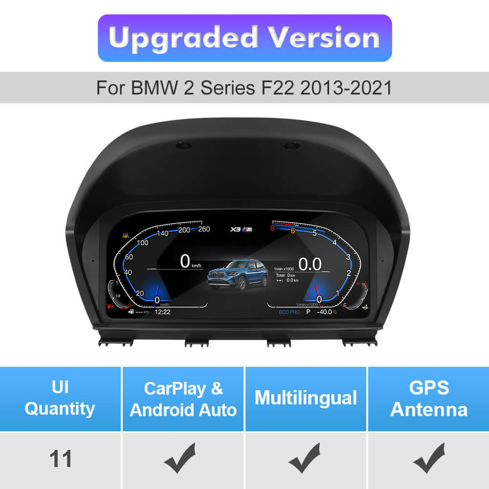 For BMW 1/2 Series X1 X2 F49/F48/F20/F52/F22 Digital Carplay HUD dashboard Instrumental Cluster Speedometer Screen