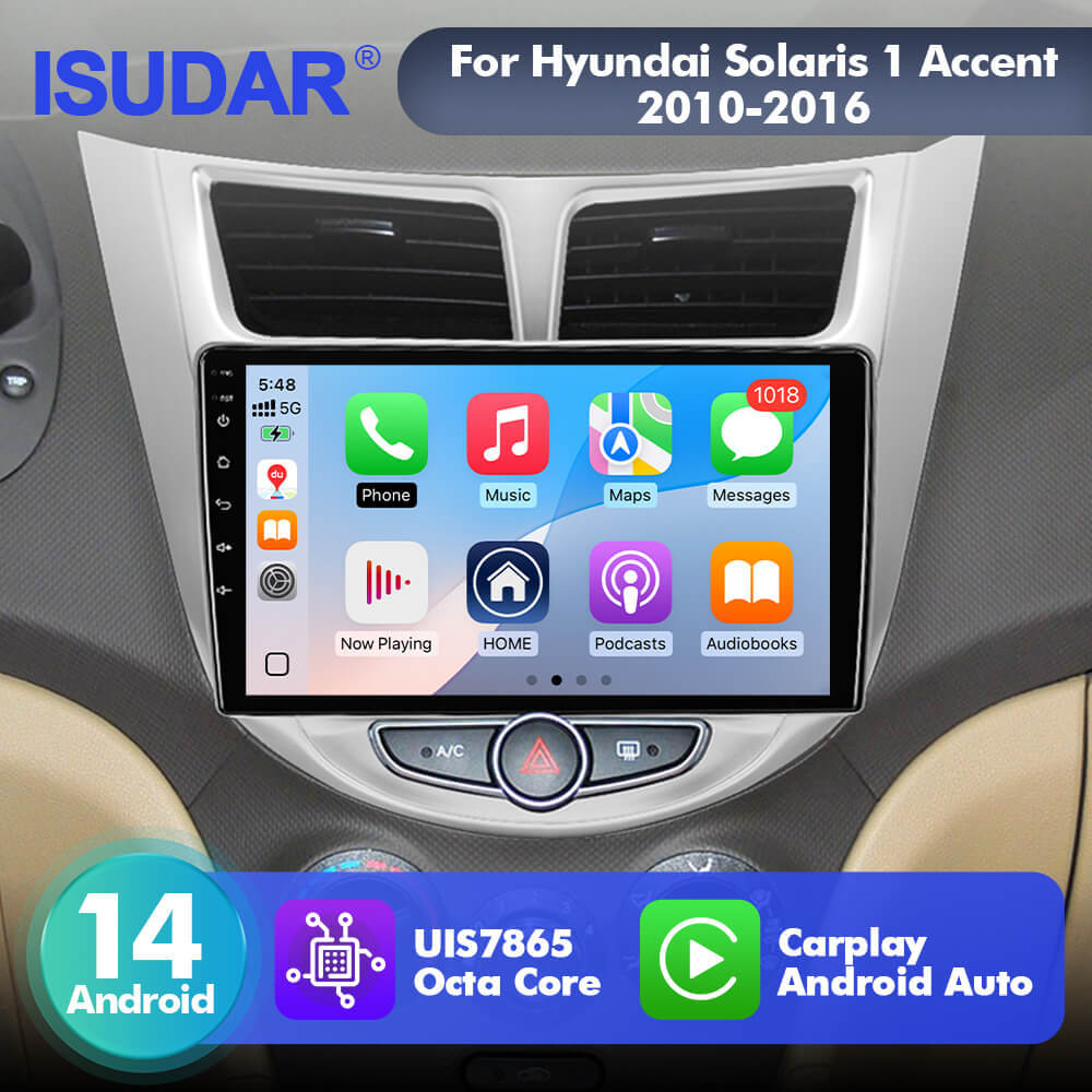 Upgrade from T72 - T75 series Android 14 UIS7865 Car Radio For Hyundai Solaris 1 Accent 2010-2016