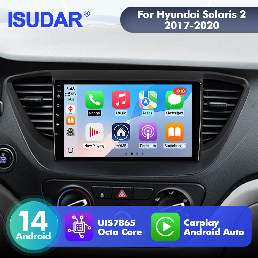 Upgrade from T72 - T75 series Android 14 UIS7865 Car Radio For Hyundai Solaris 2 2017-2020
