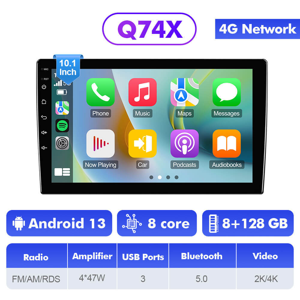 Q74X Qualcomm Android 13 For Universal screen 9" 10"  Theme Car Stereo