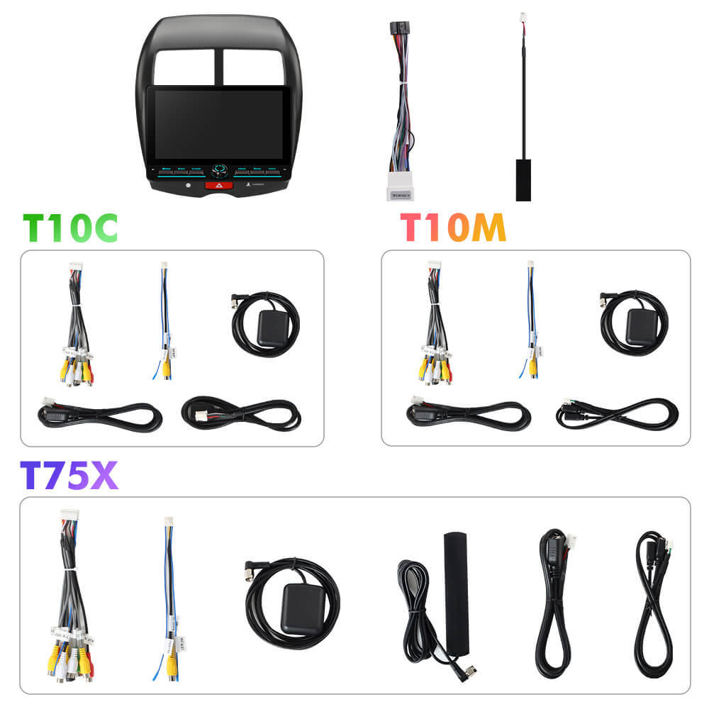 T10C/T10M/T75X For Mitsubishi ASX 2010-2016 Androd 14 10inch Button Touch Screen Car Radio