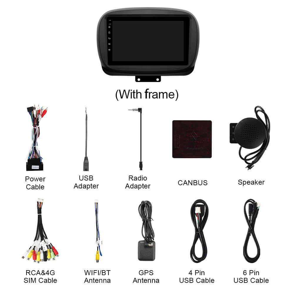Q74X Qualcomm Android 13 Cat Stereo 9" For Fiat 500X 2014-2019