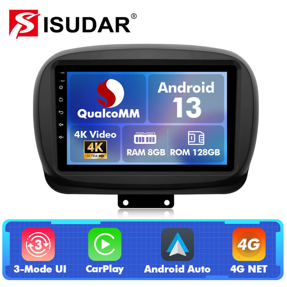 Q74X Qualcomm Android 13 Cat Stereo 9" For Fiat 500X 2014-2019