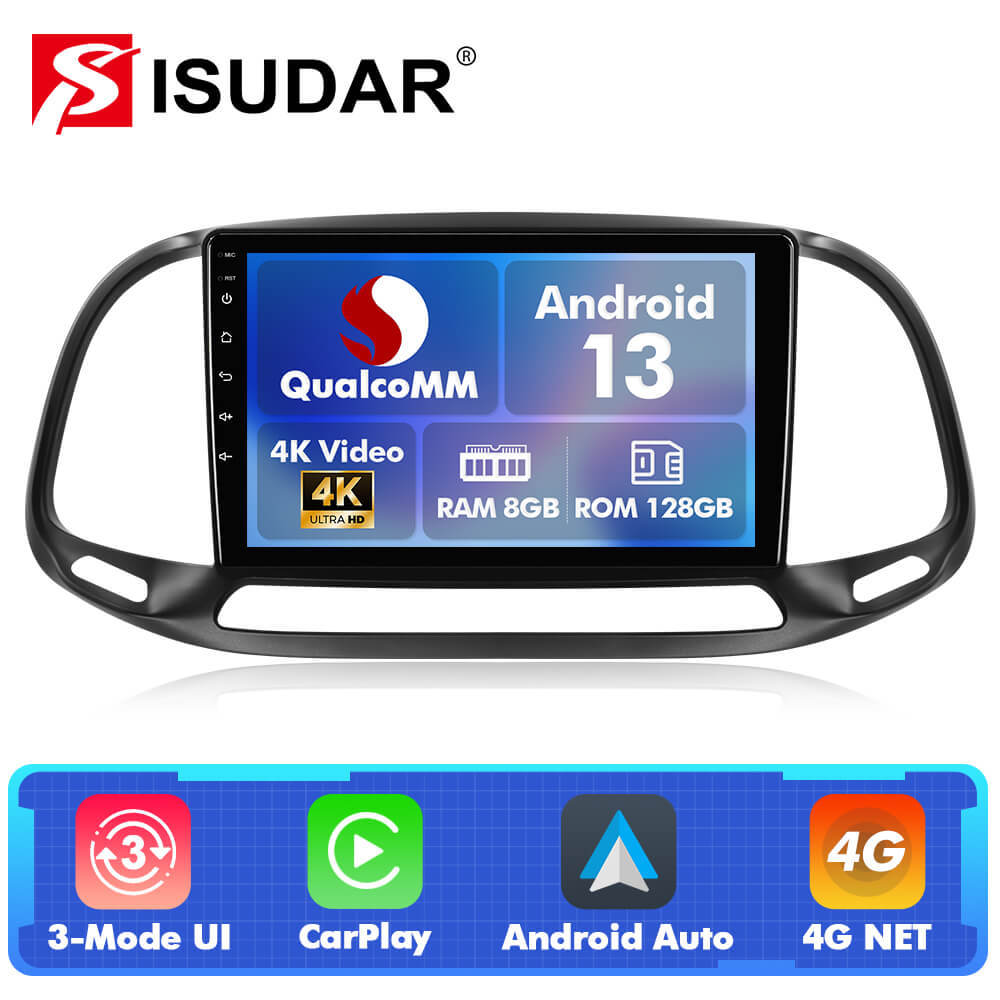 Q74X Qualcomm Android 13 Cat Stereo 9"  For Fiat Doblo 2015-