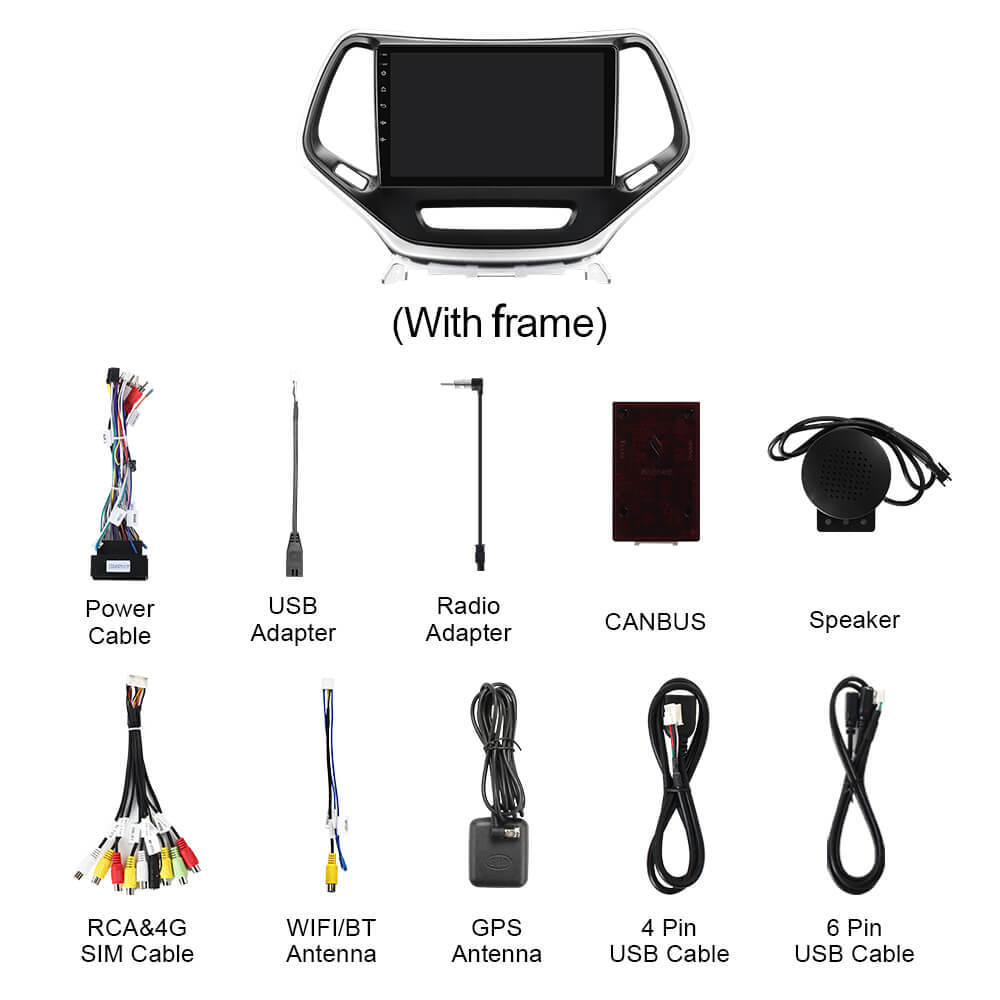 Q74X Qualcomm Android 13 Cat Stereo 10" For Cherokee 5 KL 2014-2018
