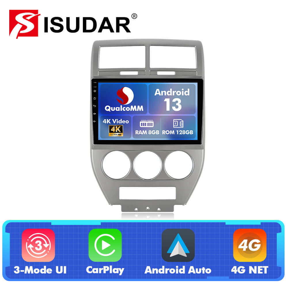 Q74X Qualcomm Android 13 Cat Stereo 10" For Compass Patriot 2007-2009