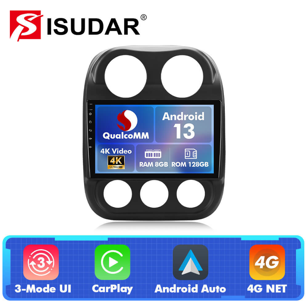 Q74X Qualcomm Android 13 Cat Stereo 10" For Jeep Compass 1 MK 2009-2015