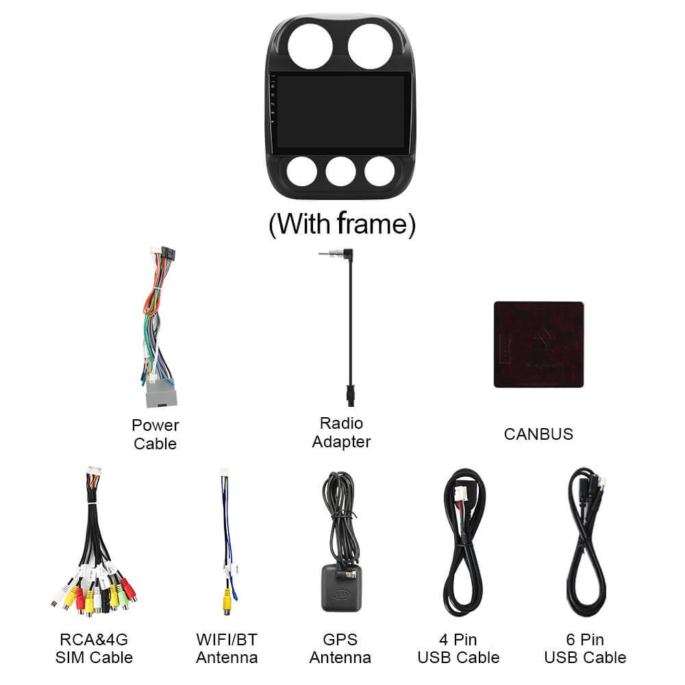 Q74X Qualcomm Android 13 Cat Stereo 10" For Jeep Compass 1 MK 2009-2015