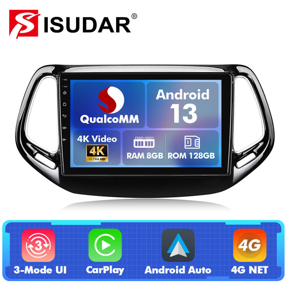 Q74X Qualcomm Android 13 Cat Stereo 10" For Jeep Compass 2 MP 2016-2019