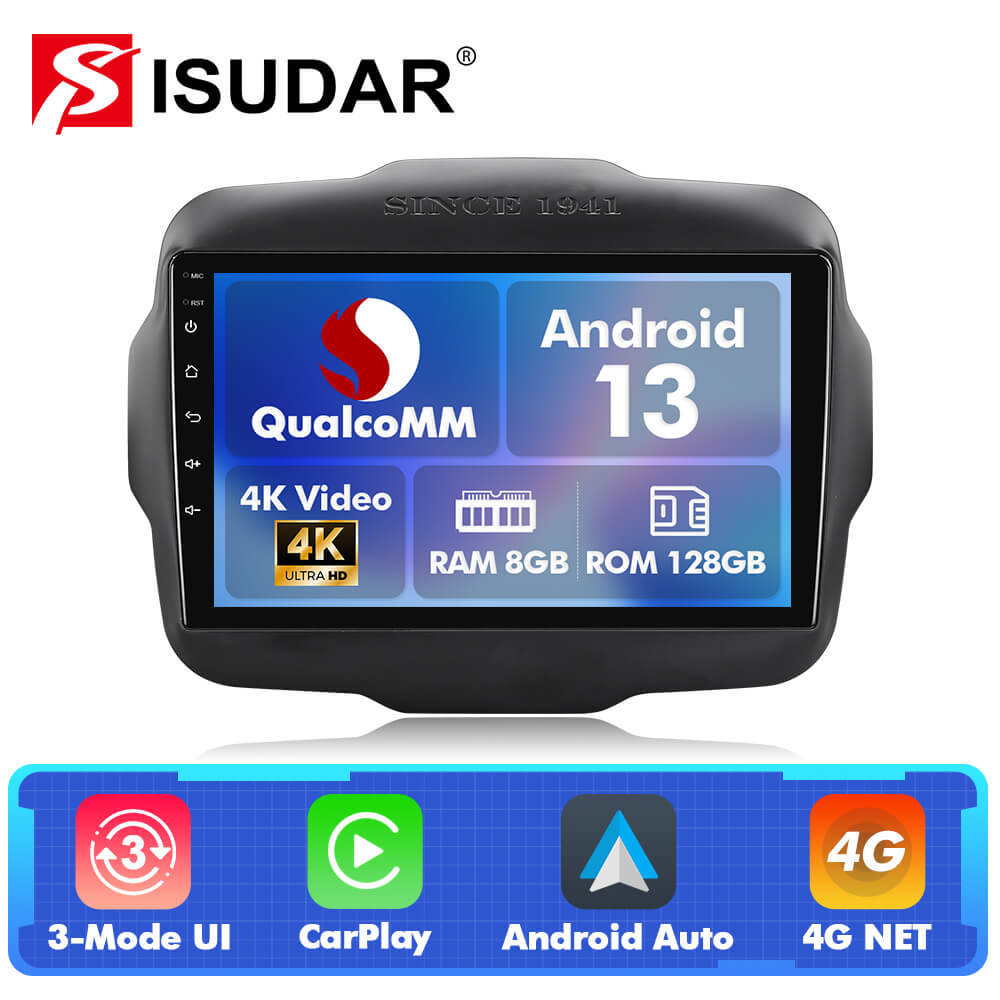 Q74X Qualcomm Android 13 Cat Stereo 9" For Jeep Renegade 2014-2022