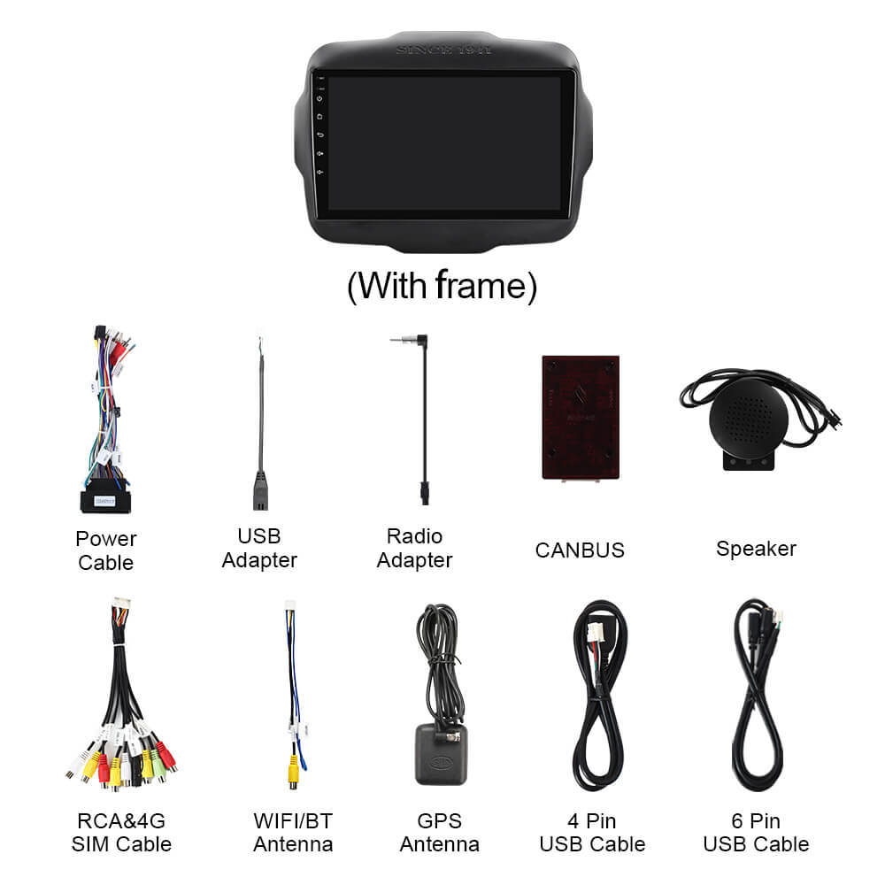 Q74X Qualcomm Android 13 Cat Stereo 9" For Jeep Renegade 2014-2022