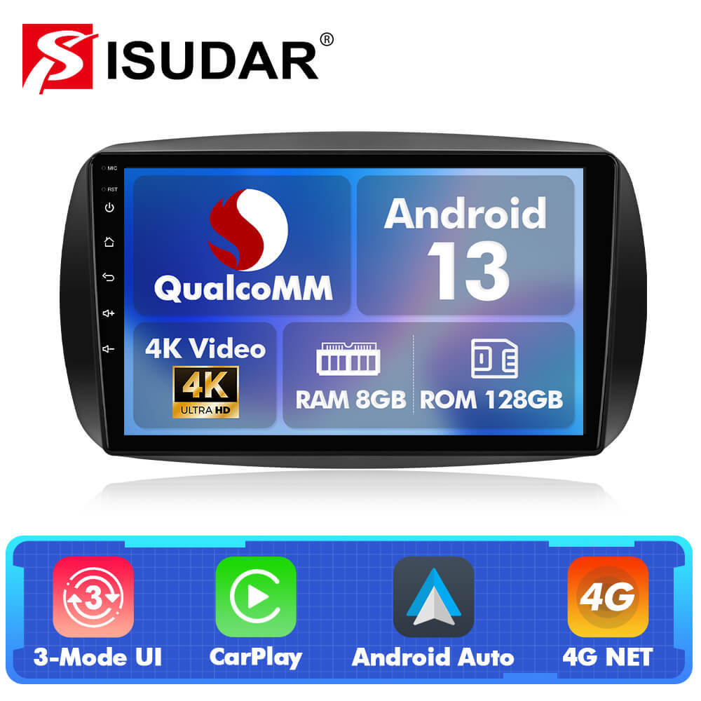 Q74X Qualcomm Android 13 Cat Stereo 9" For Mercedes-Benz Smart 453 Fortwo 2015-2020