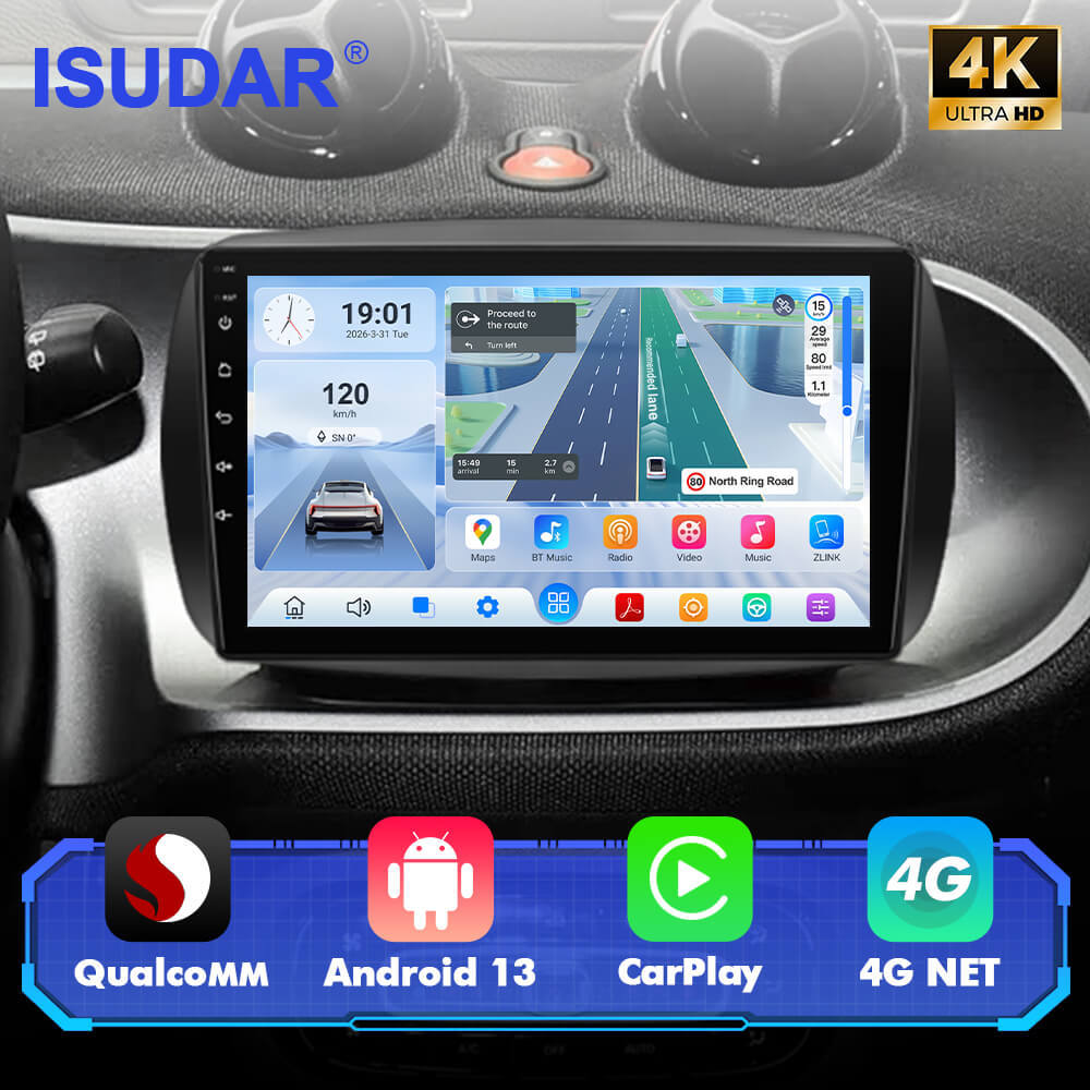 Q74X Qualcomm Android 13 Cat Stereo 9" For Mercedes-Benz Smart 453 Fortwo 2015-2020