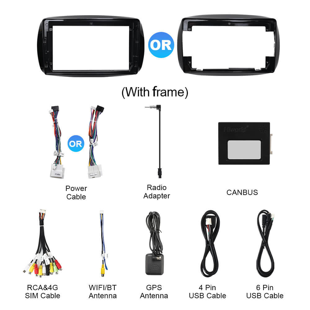 Q74X Qualcomm Android 13 Cat Stereo 9" For Mercedes-Benz Smart 453 Fortwo 2015-2020