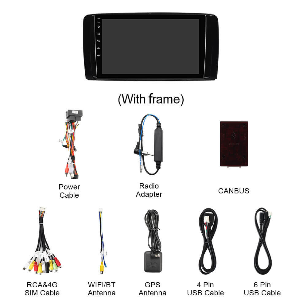 Q74X Qualcomm Android 13 Cat Stereo 9" For Mercedes-Benz R-CLASS W251 R280 R300 R320