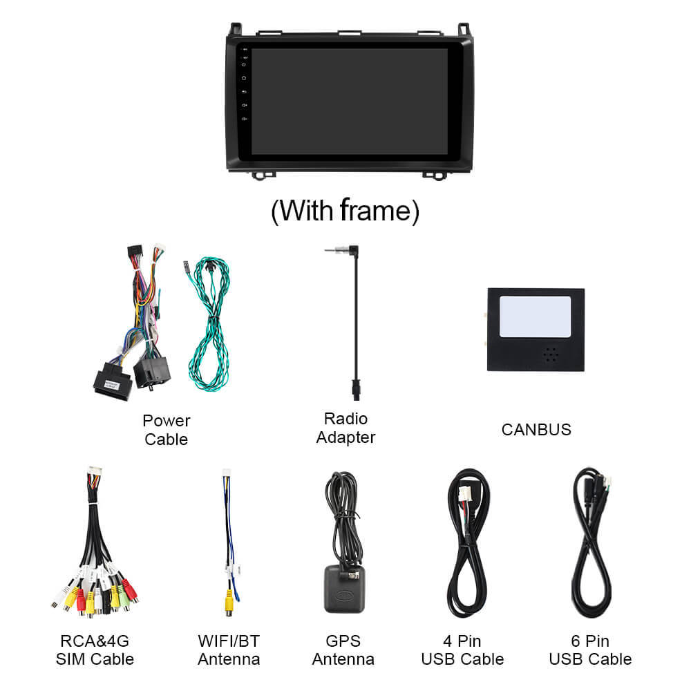 Q74X Qualcomm Android 13 Cat Stereo 9" For Mercedes-Benz Sprinter/B200/Viano/A-Class/B-Class