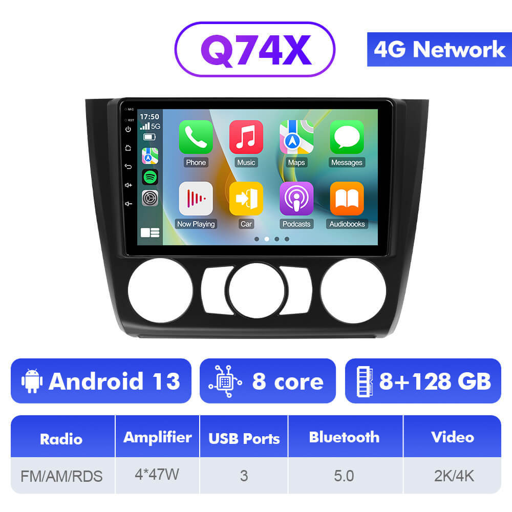 Q74X Qualcomm Android 13 Cat Stereo 10.1" For BMW 1 Series E81