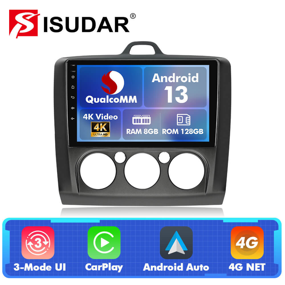 Q74 Qualcomm Android 13 For Ford Focus 2 Mk 2 2004-2011 9" Car Radio - Manual AC