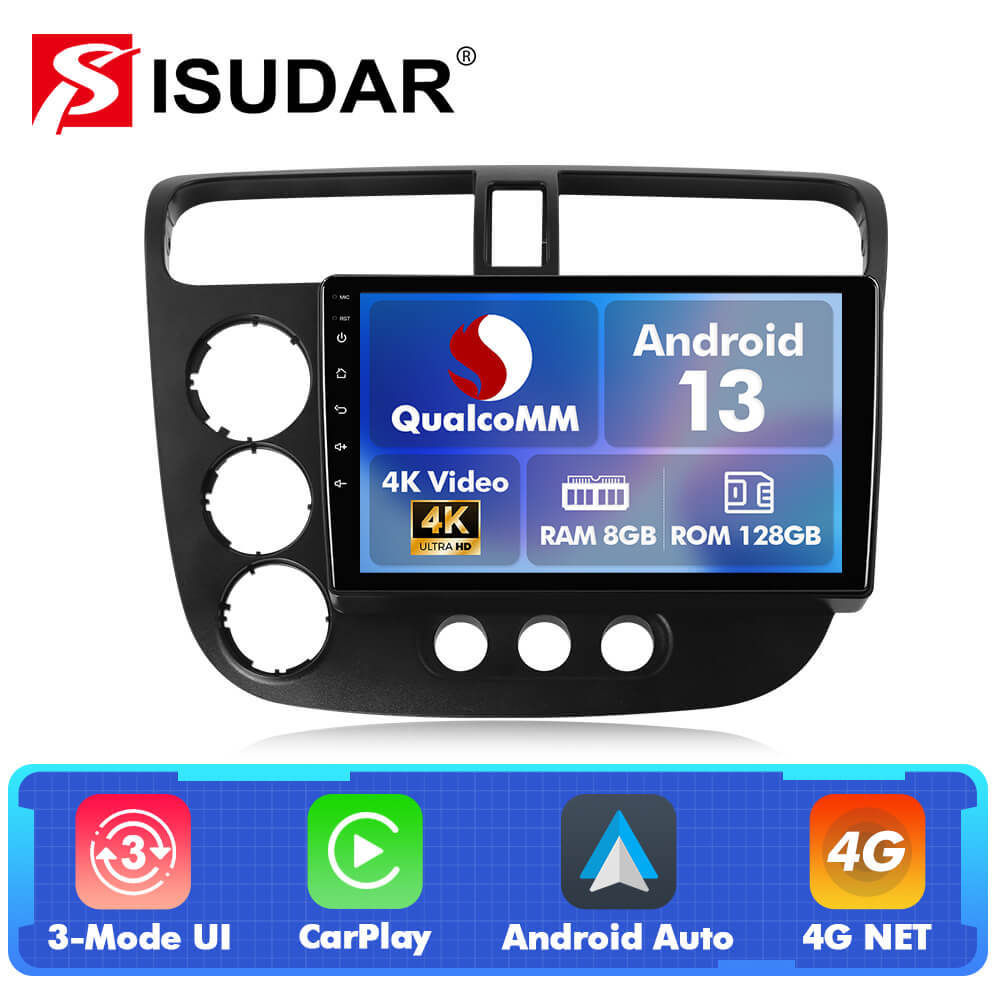 Q74 Qualcomm Android 13 For Honda Civic 2001-2005 9" Car Radio