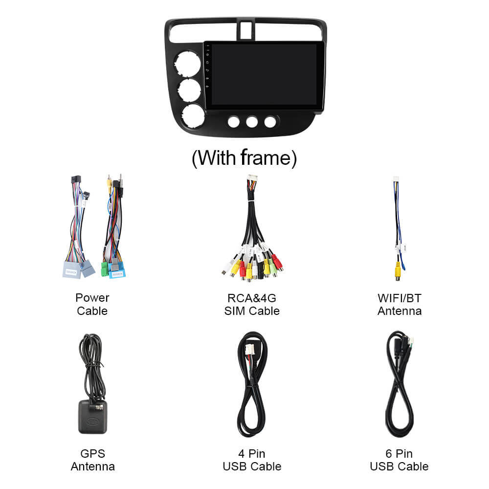 Q74 Qualcomm Android 13 For Honda Civic 2001-2005 9" Car Radio