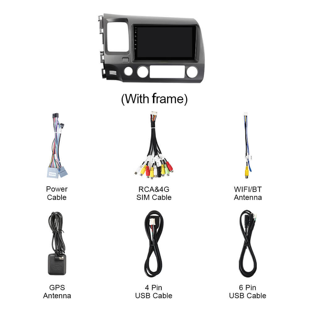 Q74 Qualcomm Android 13 For Honda Civic 2006-2012 9" Car Radio