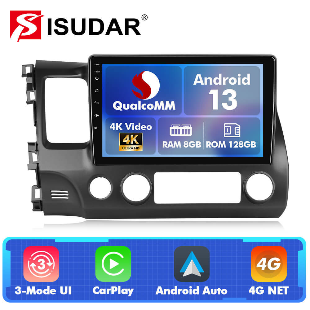 For Civic/Honda 2006-2012 Q74 Qualcomm Android 13 10.1"  Car Radio