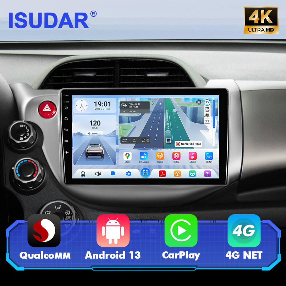 For Honda Fit 2007-2014 LHD Q74 Qualcomm Android 13 10" Car Radio