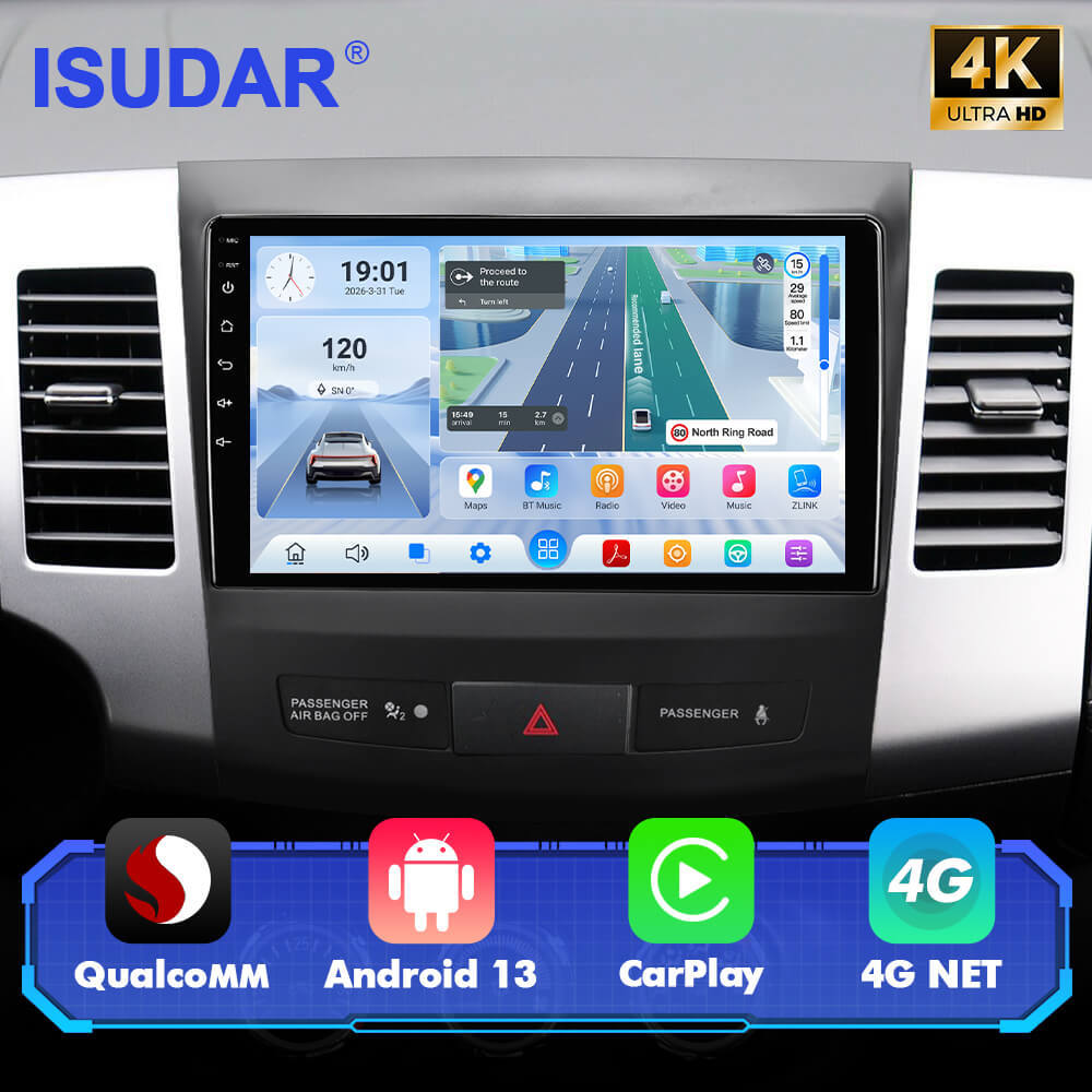 For MITSUBISHI OUTLANDER 2007-2012 Q74 Qualcomm Android 13 9" Car Radio